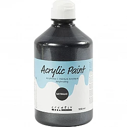 Acrylic Paint - Black Metallic 500 ml