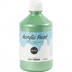 Acrylic Paint - Light Green Metallic 500 ml