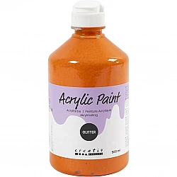 Akrila krāsa ar spīdumiem - oranža 500 ml