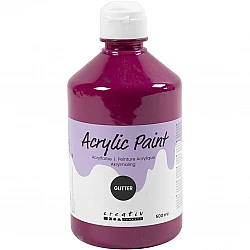 Akrila krāsa ar spīdumiem - rozā 500 ml