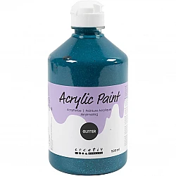 Akrila krāsa ar spīdumiem - tirkīza 500 ml