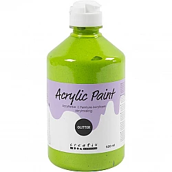 Akrila krāsa ar spīdumiem - zaļa 500 ml