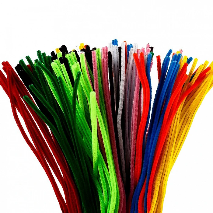 Fluffy Pipe Cleaners Set - Assorted Colours, 200 pcs
