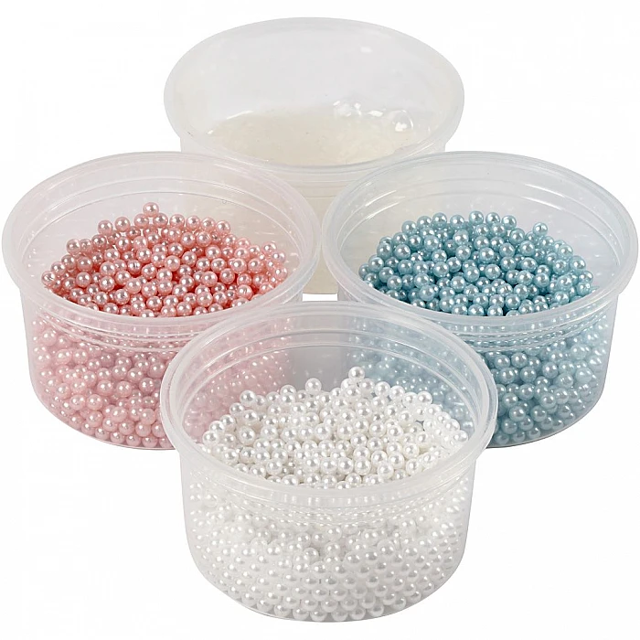 Pearl clay - light blue, light red, white 38 g.
