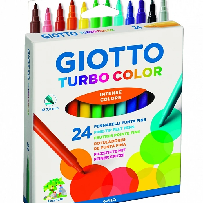 Giotto Turbo Felt-Tip Pens (24 Colours)
