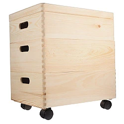 Wooden Trio Crates on Wheels (Medium)