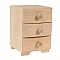 Wooden bedside table with 3 drawers