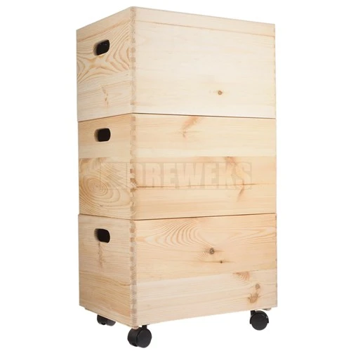 Wooden Storage Crate Trio on Wheels (Large)