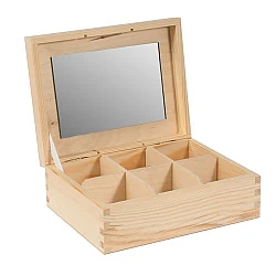 Charging case with mirror and 6 compartments
