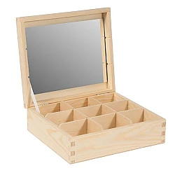 Charging case with mirror and 9 compartments