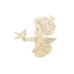 Wooden angel with bird