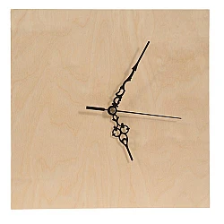 Square Plywood Wall Clock