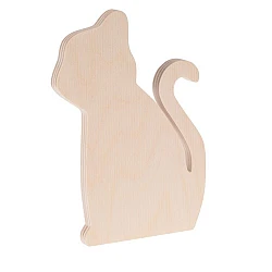 Wooden Decoration - Cat (Small)