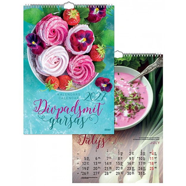 Wall Calendar Divpadsmit Garšas 2027