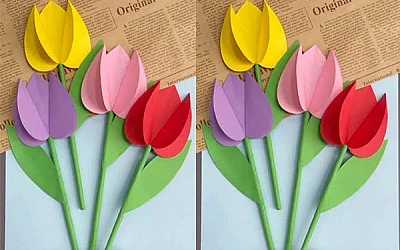 Papīra tulpju izgatavošana