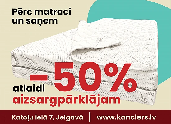 Pērc matraci un saņem 50% aizsargpārklājam