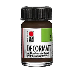 Decormatt Akrila krāsa - tumši brūna (15 ml)