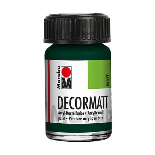 Decormatt Akrila krāsa - priežu zaļa (15 ml)
