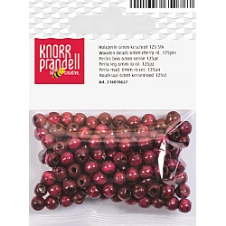 Koka pērlītes-ķiršu sarkanas (6 mm, 125 gab.)