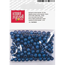 Koka pērlītes-tumši zilas (6 mm, 125 gab.)