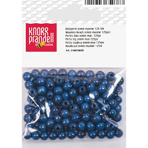 Wooden Beads - Dark Blue (6 mm, 125 pcs)