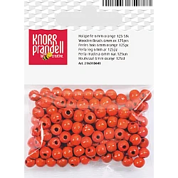 Koka pērlītes-oranžas (6 mm, 125 gab.)