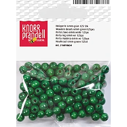 Koka pērlītes-zaļas (6 mm, 125 gab.)