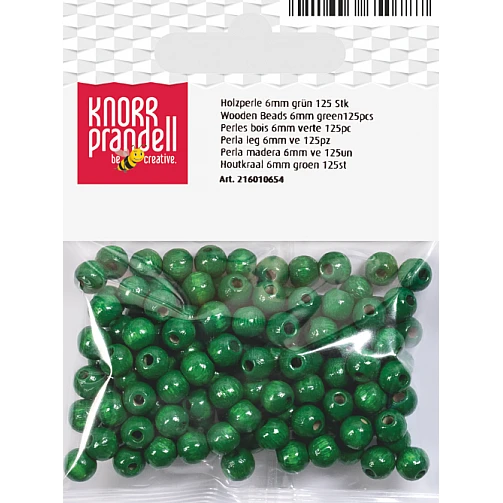 Wooden Beads – Green (6 mm, 125 pcs)