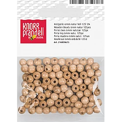 Koka pērlītes-bēšīgas (6 mm, 125 gab.)