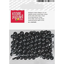 Koka pērlītes-melnas (6 mm, 125 gab.)