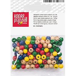 Koka pērlītes-dažādas (6 mm, 125 gab.)