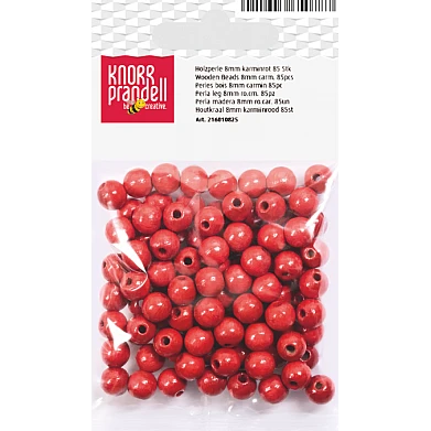 Wooden Beads – Carmine Red (8 mm, 85 pcs)