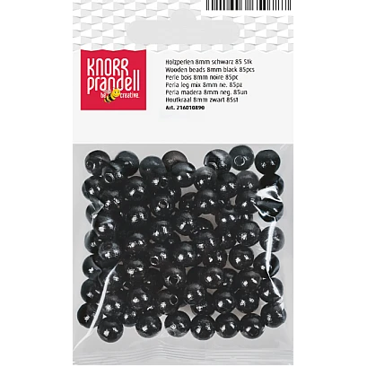 Wooden Beads - Black (8 mm, 85 pcs.)