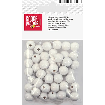 Koka pērlītes-baltas (10 mm, 50 gb.)