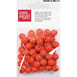 Koka pērlītes-oranžas (10 mm, 50 gab.)