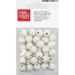 Koka pērlītes-baltas (12 mm, 30 gab.)