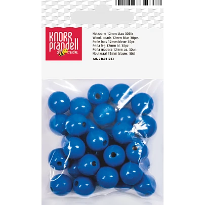 Wooden Beads - Blue (12 mm, 30 pcs)