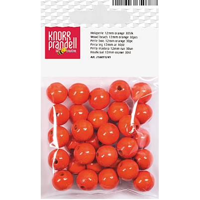 Wooden Beads – Orange (12 mm, 30 pcs)
