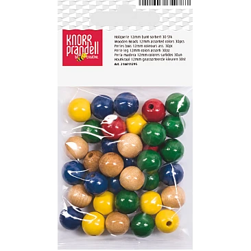 Wooden beads - assorted (15 mm, 15 pcs.)