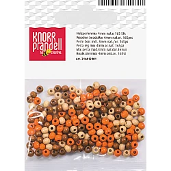 Koka pērlītes-bēšigas un oranžas, mix (4 mm, 165 gab.)