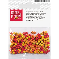 Koka pērlītes-dzeltenas un sarkanas, mix (4 mm, 165 gab.)