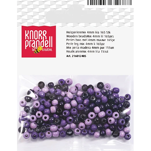 Wood Beads - Lilac Mix (4 mm, 165 pcs.)