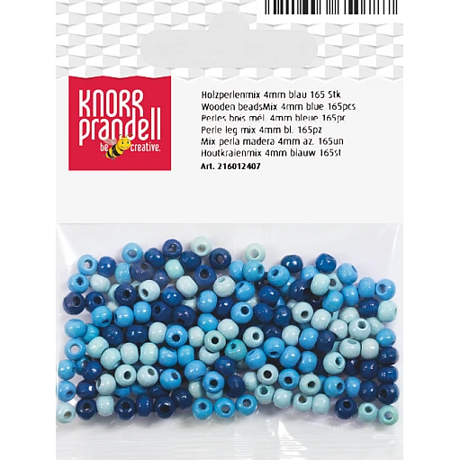 Wooden Beads – Blue Mix (4 mm, 165 pcs)