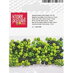 Koka pērlītes-koši zaļas mix (4 mm, 165 gab.)