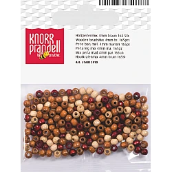 Koka pērlītes-brūnas mix (4 mm, 165 gab.)