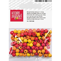 Koka pērlītes-dzeltenas un sarkanas, mix (6 mm, 125 gab.)