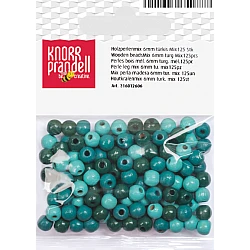 Koka pērlītes-tirkīzzila mix (6 mm, 125 gab.)