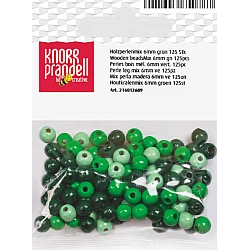 Koka pērlītes-zaļas mix (6 mm, 125 gab.)