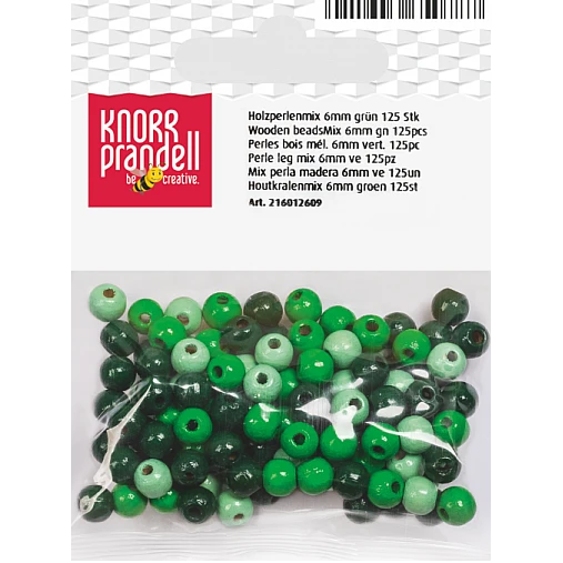 Koka pērlītes-zaļas mix (6 mm, 125 gb.)