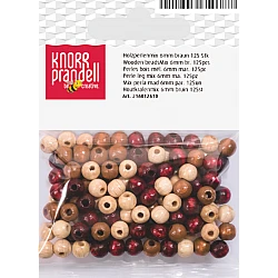 Koka pērlītes-brūnas mix (6 mm, 125 gab.)